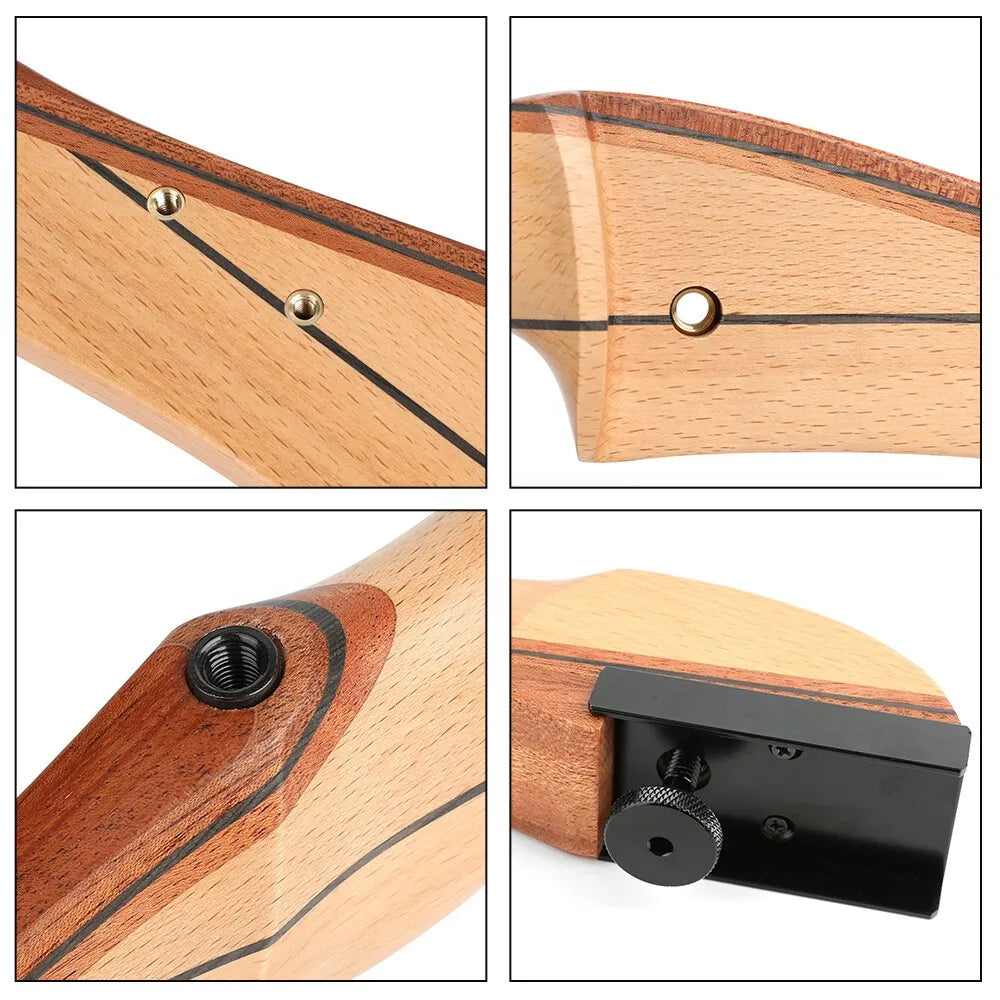 68" 20-40lbs Recurve Bow Archery Take Down Bow Carbon Arrow Shooting Split Wooden Bow Right Hand Hunting Target Practice Set