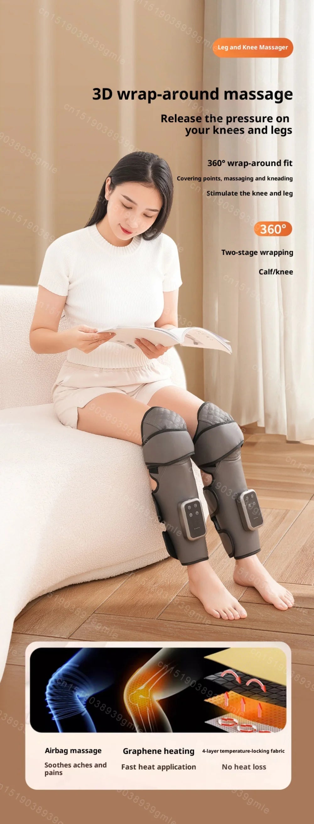 Electric Leg Massager Athletes Heating Muscle Relaxation Foot Leg Recovery Massage Machine Promotes Blood Circulation Tools