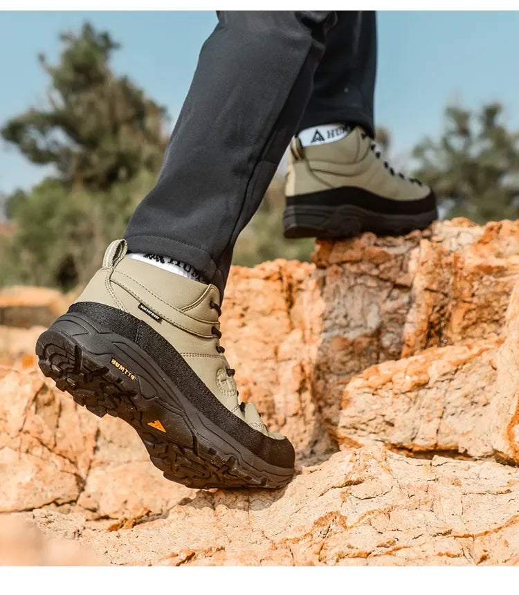 HUMTTO Hiking Shoes Breathable Camping Leather Men's Sports Shoes for Men Winter Trekking Boots Outdoor Designer Sneakers Man