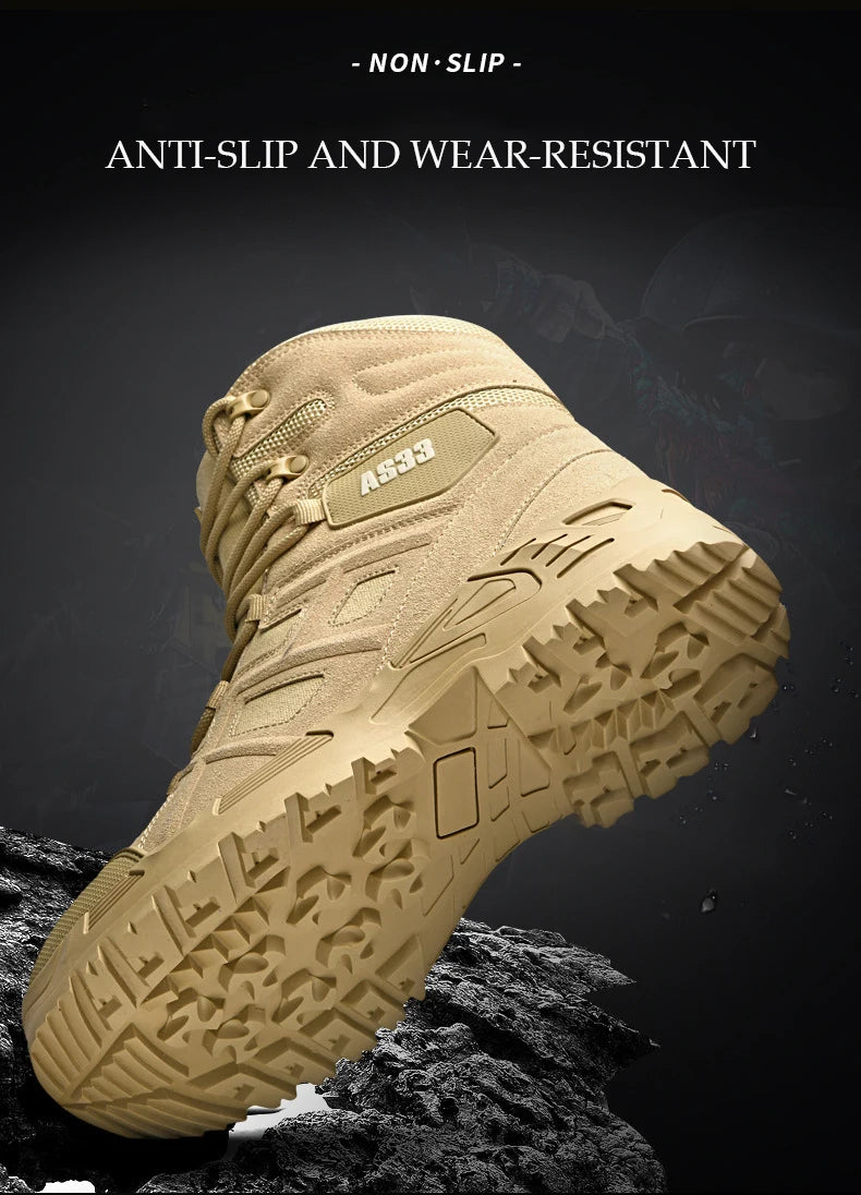 CHRLCK Men's Hiking Shoes Waterproof Non-slip Trekking Boots Outdoor Sport Wear-resistant Mountaineering Tactical Shoes