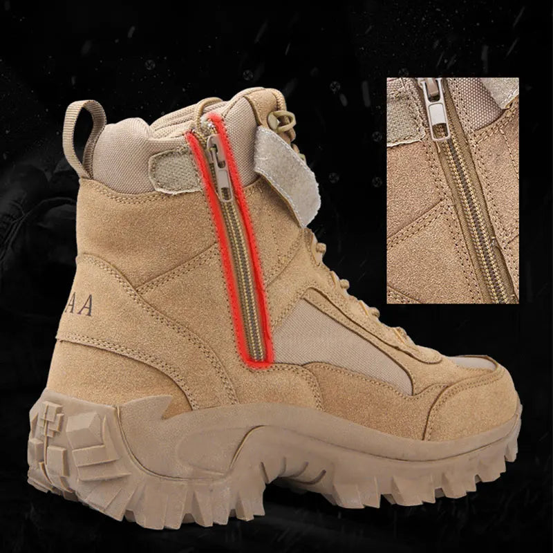 CHRLCK Men Non-Slip Hiking Shoes Combat Boots Wear-resistant Hiking Shoes Waterproof Mountaineering Trekking Boots Outdoor Sport