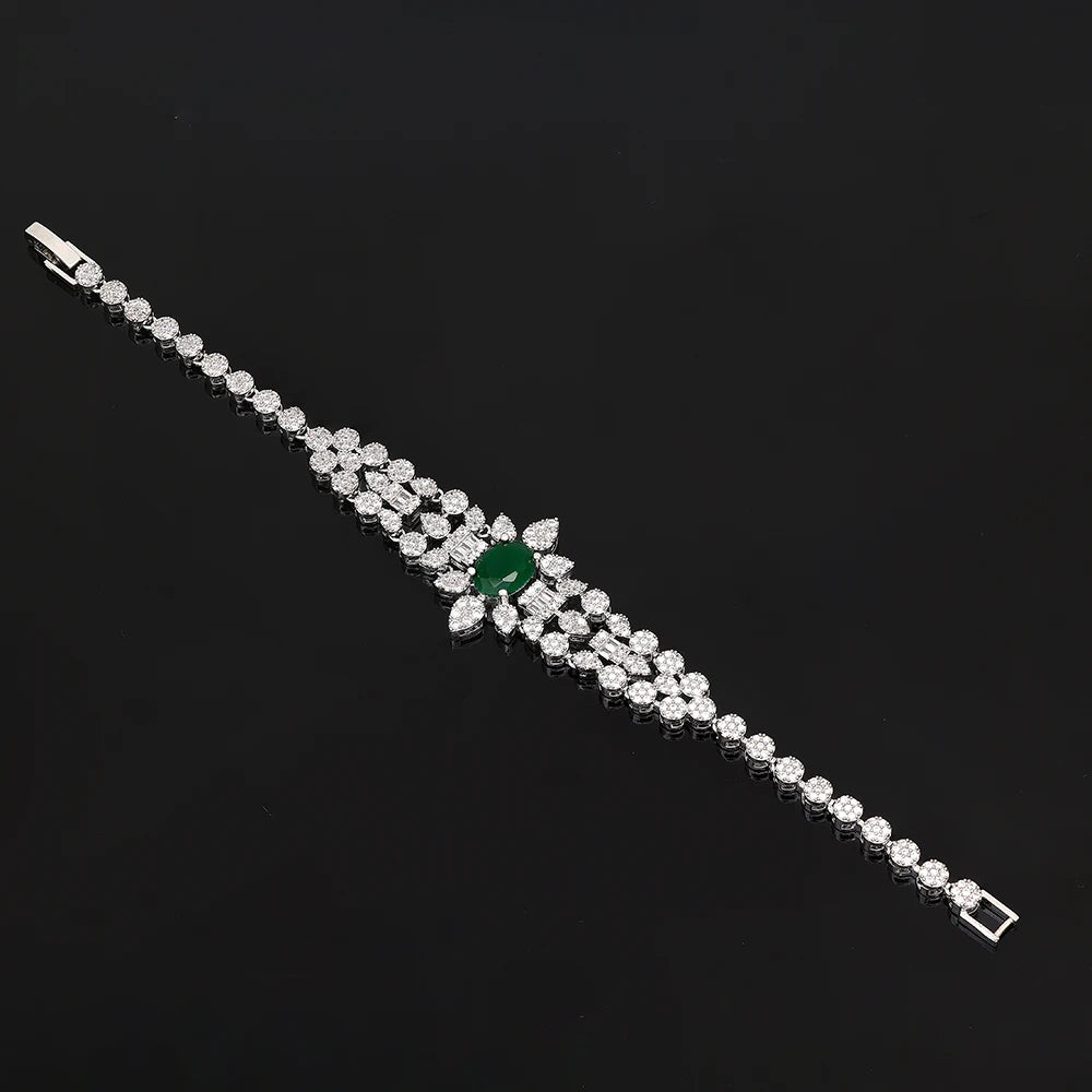 2025 New 4-piece Bridal Wedding Jewelry Set, Deluxe Dubai Nigeria CZ Crystal Wedding Jewelry Set