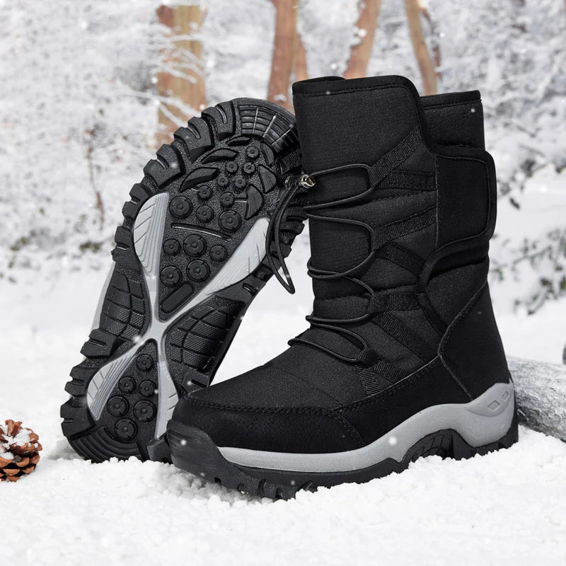 Women's Anti-Slip High-Top Trekking Boots Plush Warm Snow Shoes for Outdoor Hiking Mountain Climbing Winter Outdoor Activities