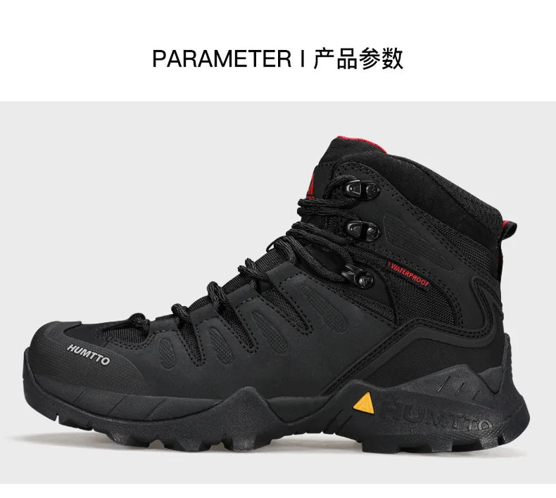 HUMTTO Cowhide Hiking shoes Men's waterproof hunting Boots Tactical Desert Combat Ankle trekking Boots Male Women warm Sneakers