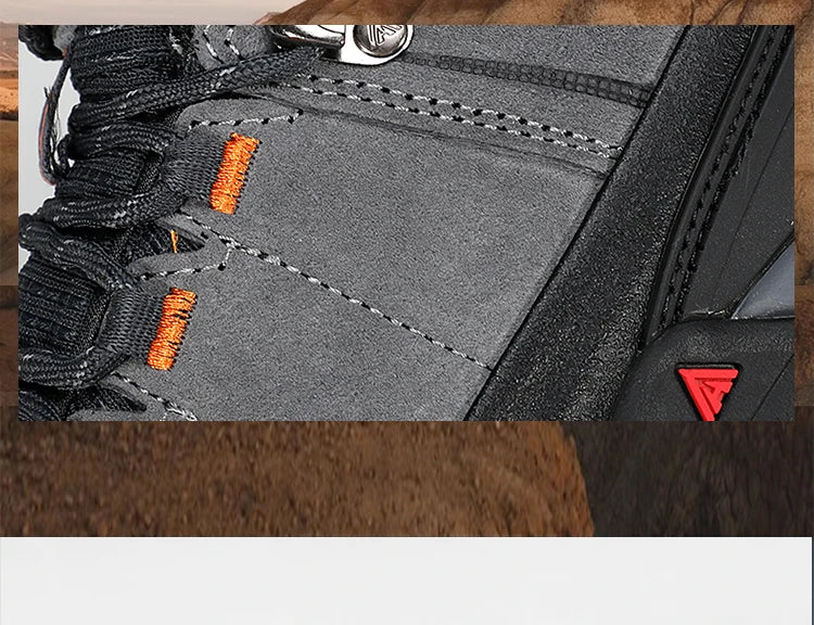 HUMTTO Hiking Shoes Men Trainers Outdoor Trekking Boots Mens Breathable Winter Men's Sports Shoes Leather Safety Work Sneakers
