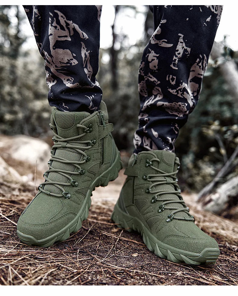 CHRLCK Tactical Boots Outdoor Sports Men's Trekking Boots Waterproof Hiking Shoes Shock Absorbing Anti-slip Sneakers Male