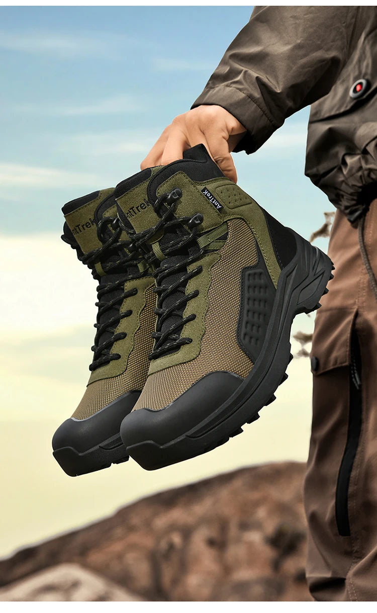 Large Size 47 Men's Hiking Shoes Outdoor Trekking Casual Tactical Boots Waterproof Fabric Mountain Climbing Shoes Hunting Boots