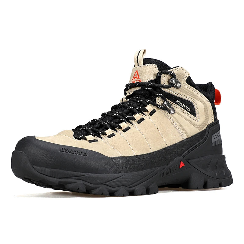 HUMTTO Hiking Shoes Men Trainers Outdoor Trekking Boots Mens Breathable Winter Men's Sports Shoes Leather Safety Work Sneakers