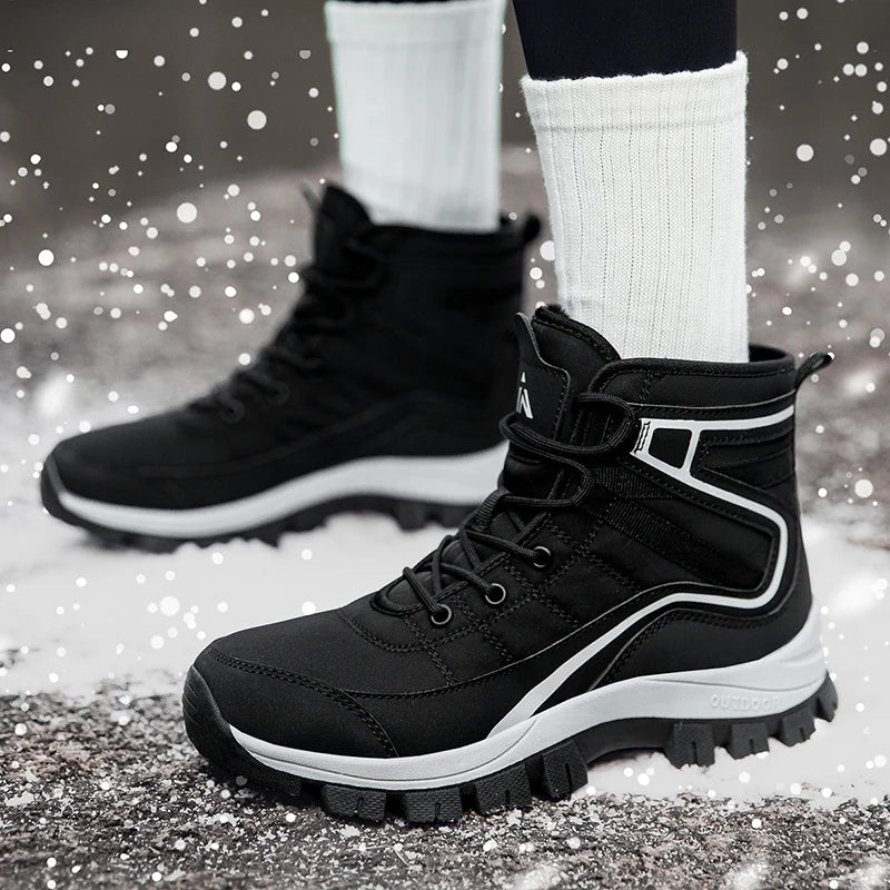 Winter Woman Anti Slip Outdoor Hiking Shoes Women High-Top Trekking Boots Mountain Shoes Plush Warm Snow Boots Dropshipping