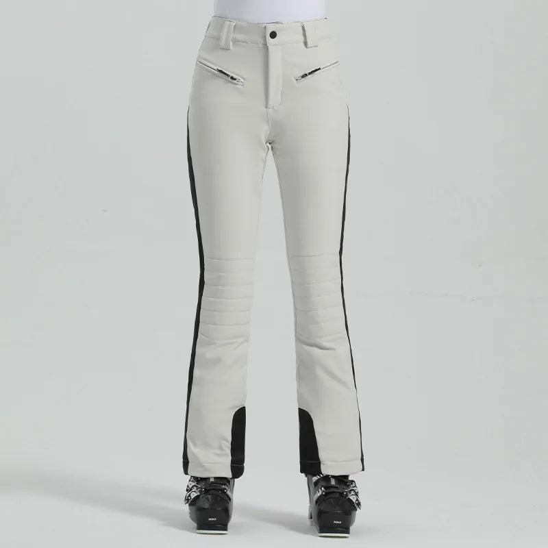 Winter ski pants women double board winter outdoor warm windproof waterproof elastic snow pants women