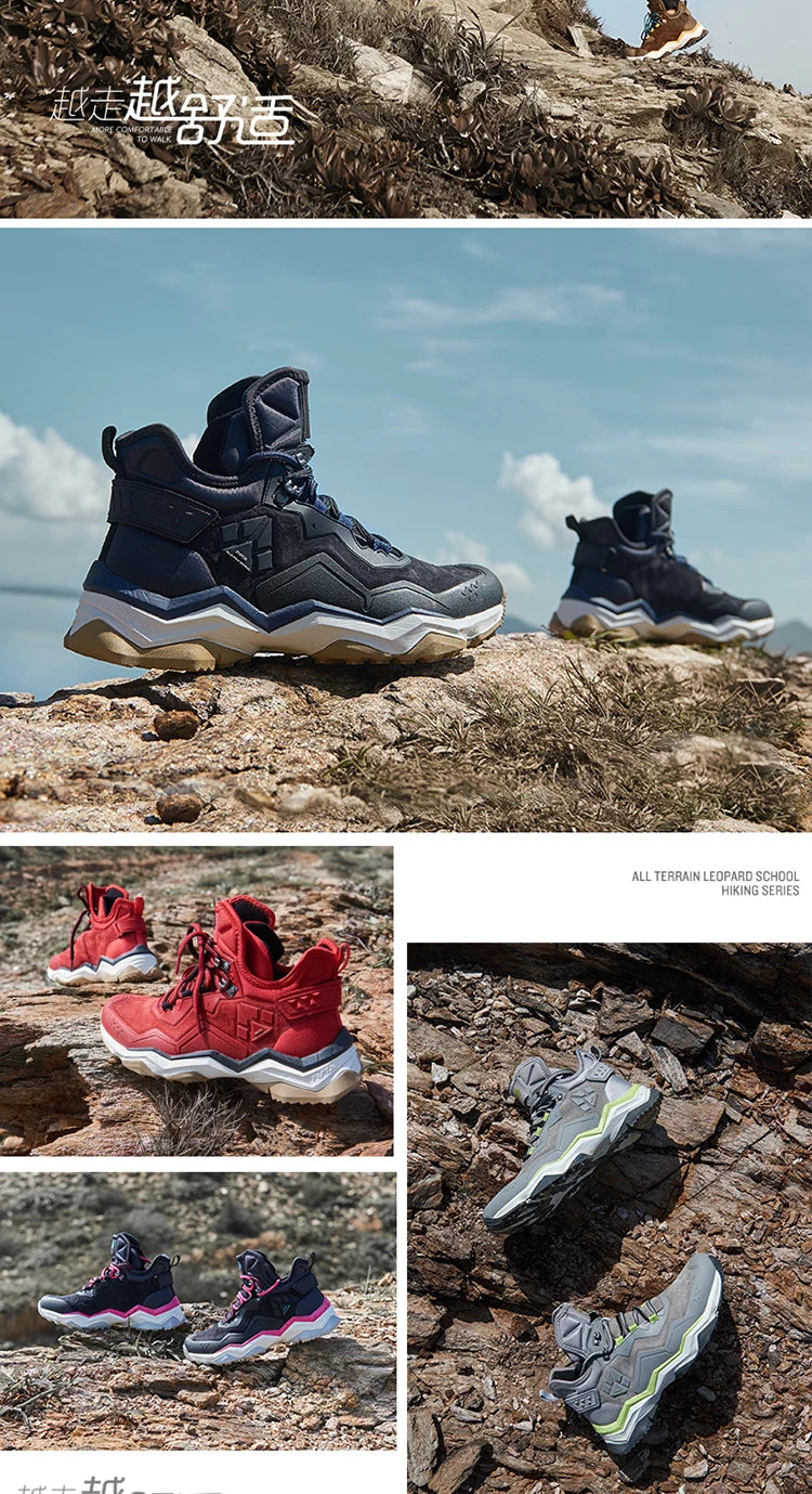 RAX Men Hiking Shoes Mid-top Waterproof Outdoor Sneaker Men Leather Trekking Boots Trail Camping Climbing Hunting Sneakers Women