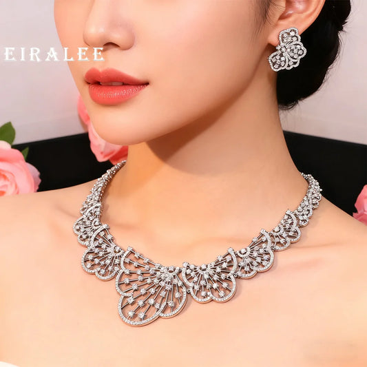 EIRALEE Luxury Crystal Jewelry Set Cubic Zirconia for Women Wedding Engagement Party Accessory Suitable for Dudai Africa Middle