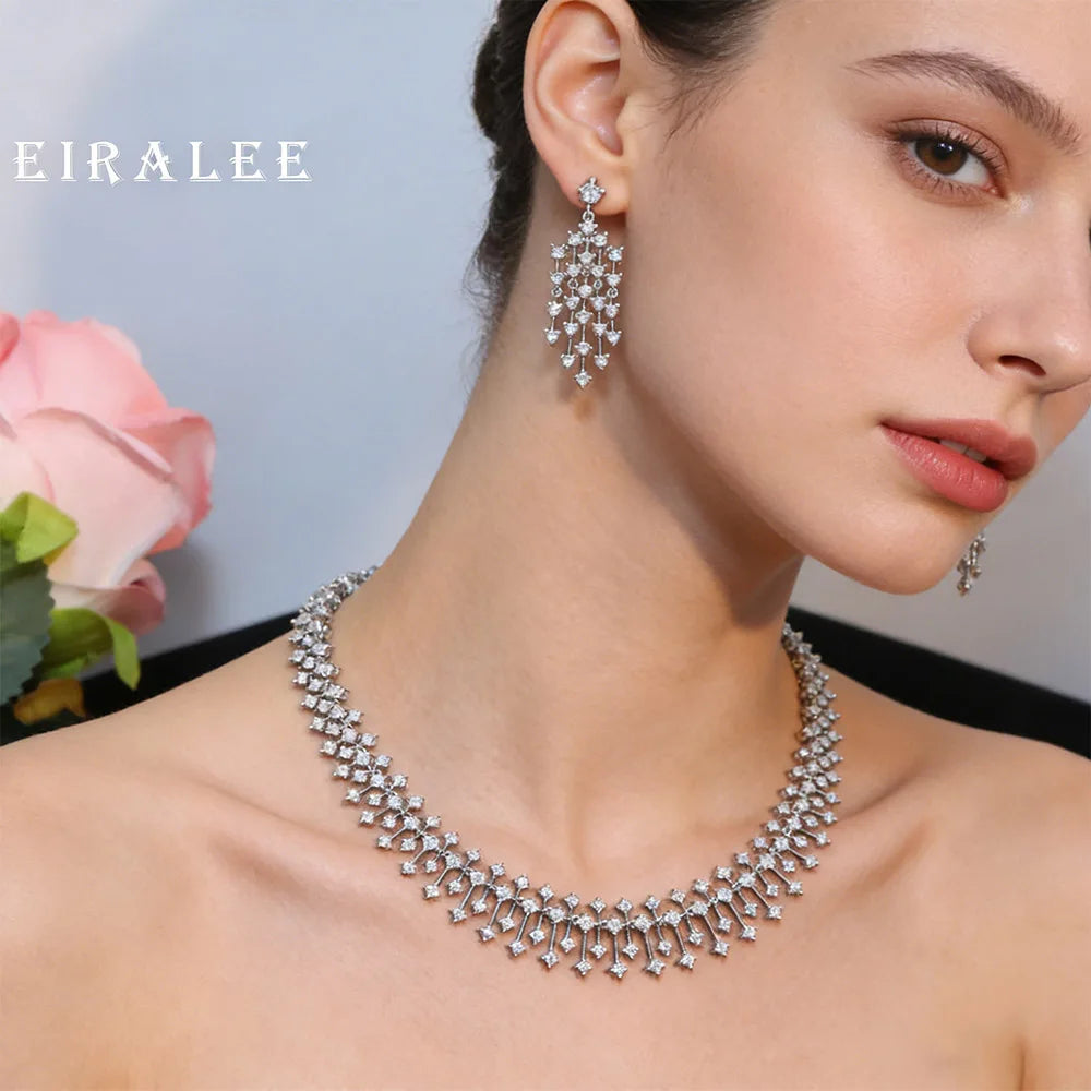 EIRALEE Fashion CZ Bride Indian Jewelry Set for Women Water Drop Wedding Design Choker Necklace Girlfriend birthday