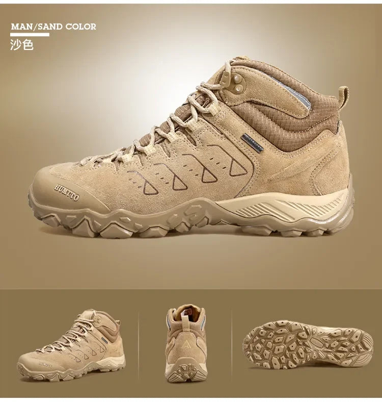 HUMTTO Hiking Shoes Breathable Camping Leather Men's Sports Shoes for Men Winter Trekking Boots Outdoor Designer Sneakers Man