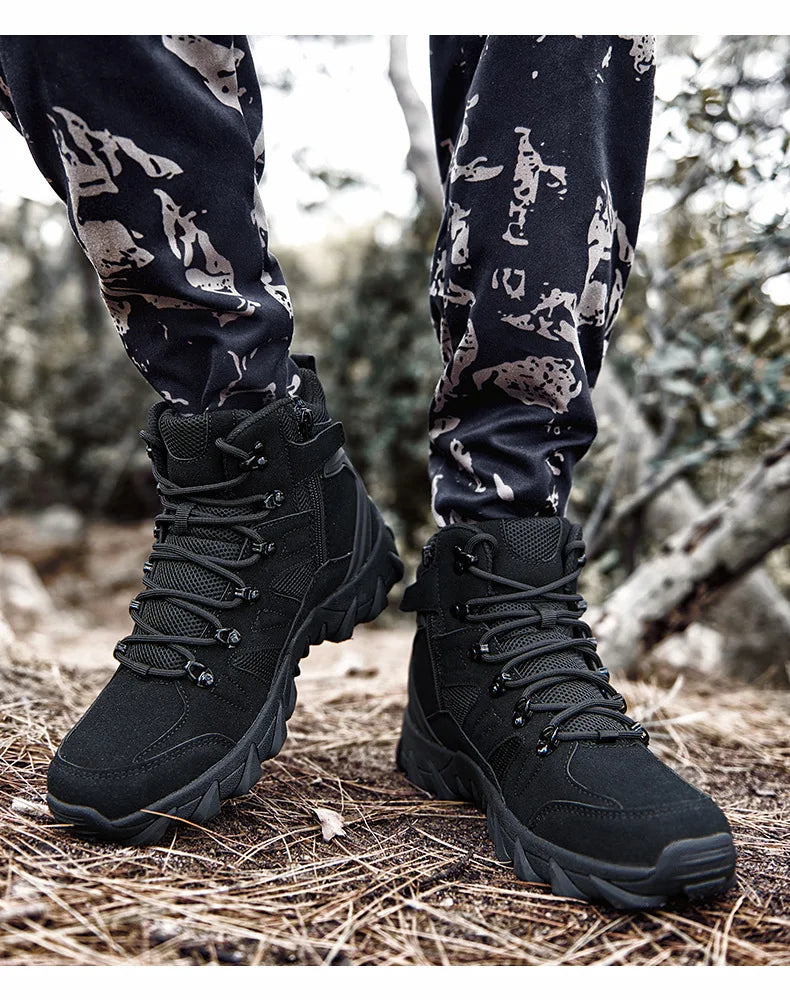 CHRLCK Tactical Boots Outdoor Sports Men's Trekking Boots Waterproof Hiking Shoes Shock Absorbing Anti-slip Sneakers Male