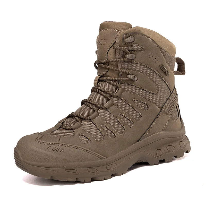 CHRLCK Men's Hiking Shoes Anti-slip Wear-resistant Tactical Boots Waterproof Military Trekking Boots Men Outdoor Travel Shoes