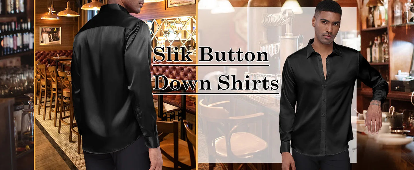 Silk cotton long sleeved shirt men's pure white shirt 2025 spring high-end sense inch shirt casual business suit formal wear