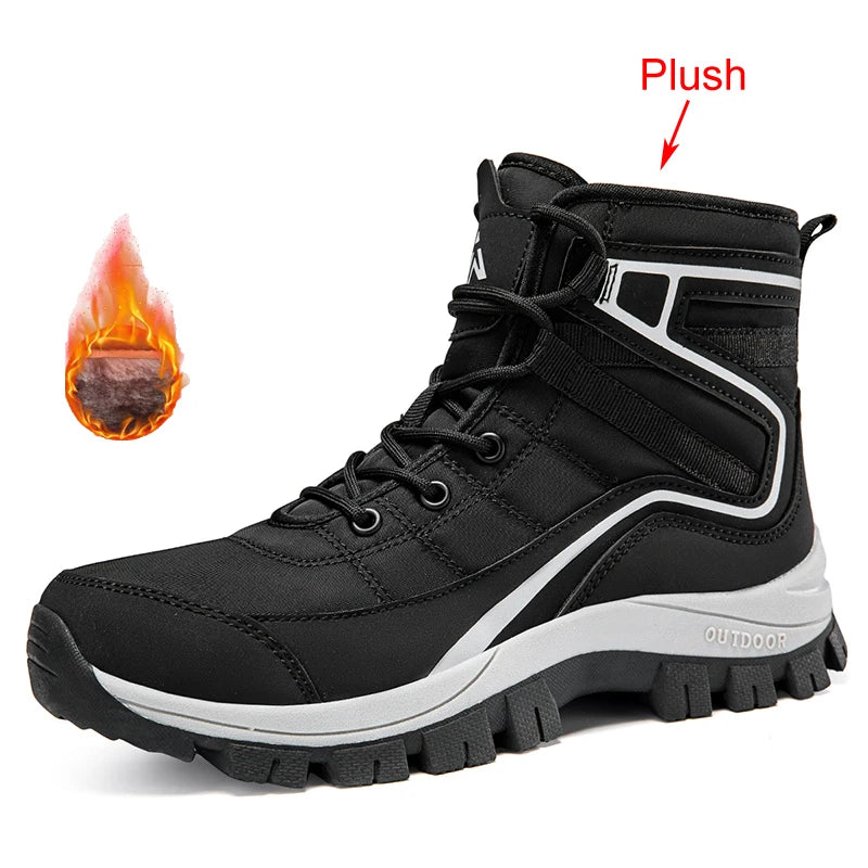 Winter Woman Anti Slip Outdoor Hiking Shoes Women High-Top Trekking Boots Mountain Shoes Plush Warm Snow Boots Dropshipping