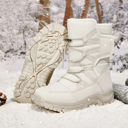 Women's Anti-Slip High-Top Trekking Boots Plush Warm Snow Shoes for Outdoor Hiking Mountain Climbing Winter Outdoor Activities