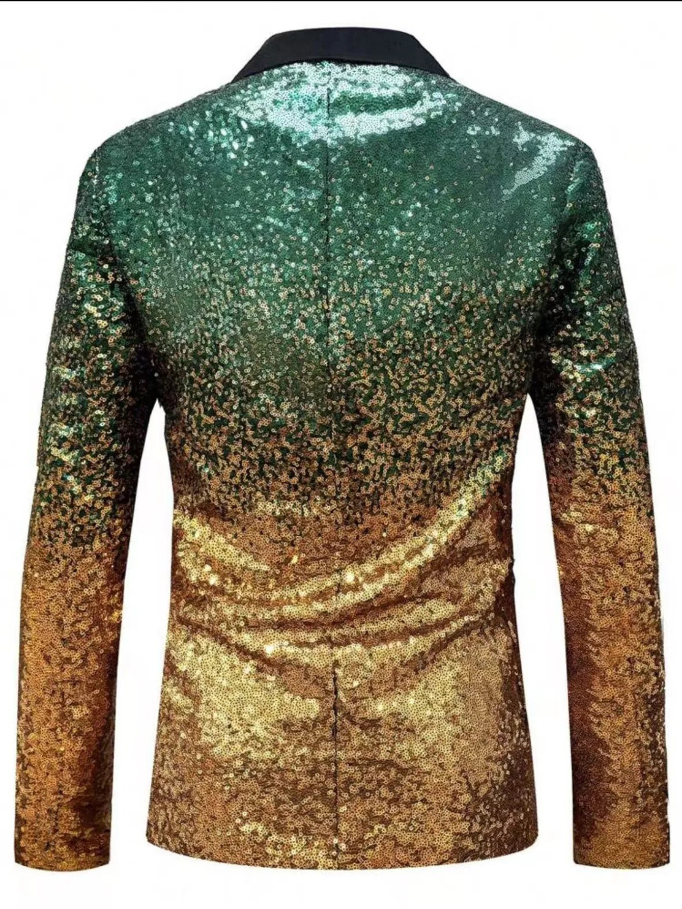 New men's Slim fashion big size sequins gradient color suit single-button jacket multi-color optional S-XXL size