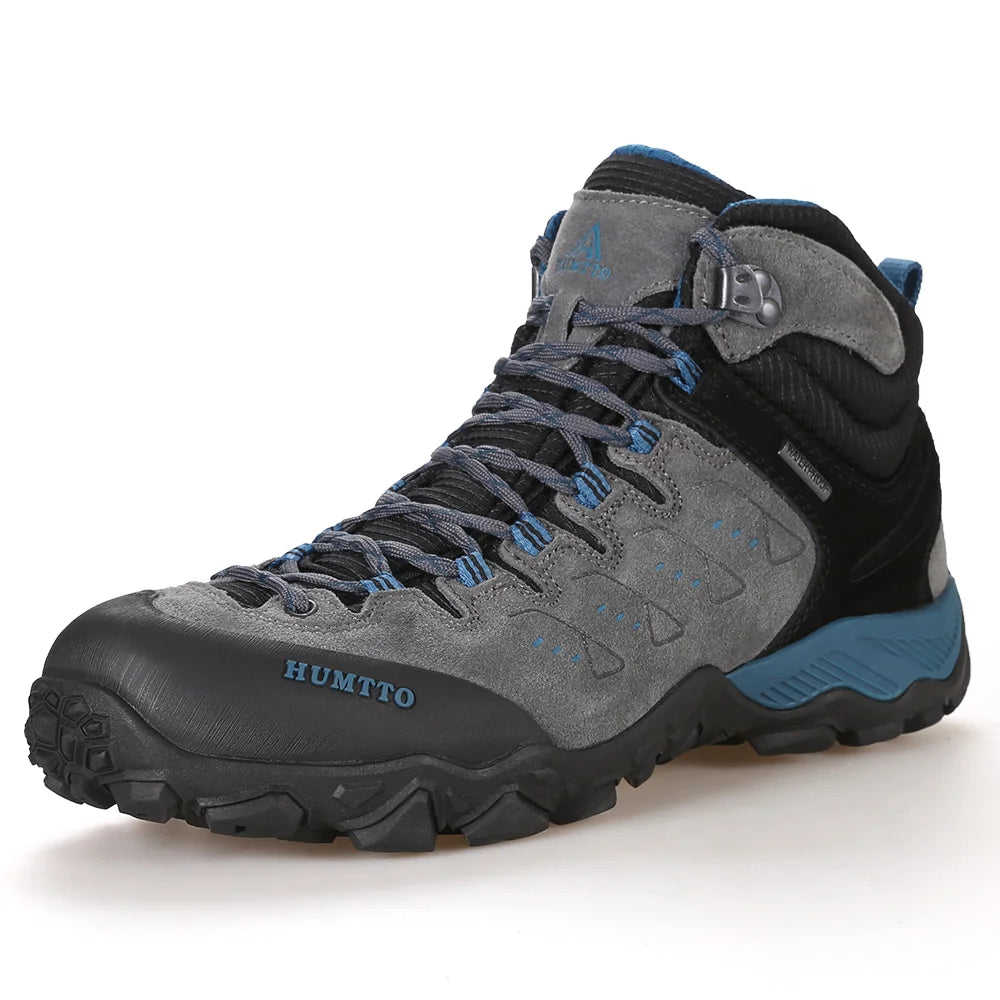 HUMTTO Hiking Shoes Men Trainers Outdoor Trekking Boots Mens Breathable Winter Men's Sports Shoes Leather Safety Work Sneakers