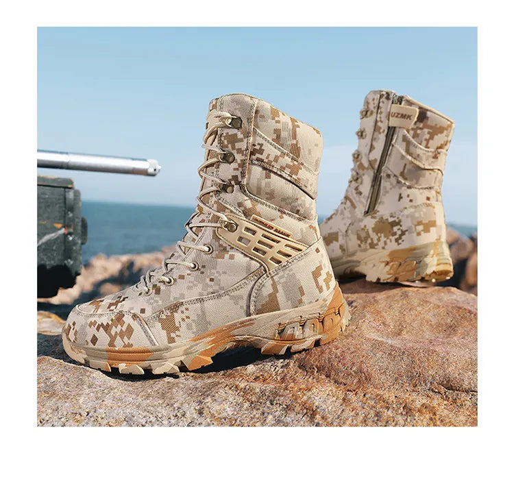High Quality Men's Outdoor Boots Camouflage Hunting Man Trekking Boot Anti-slip Waterproof Boots Men botas senderismo hombre
