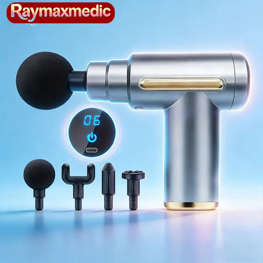 Raymax Portable Fascia Muscle Massage Gun Protable Body Massager Deep Handheld Percussion Massager For Body Back And Neck Leg