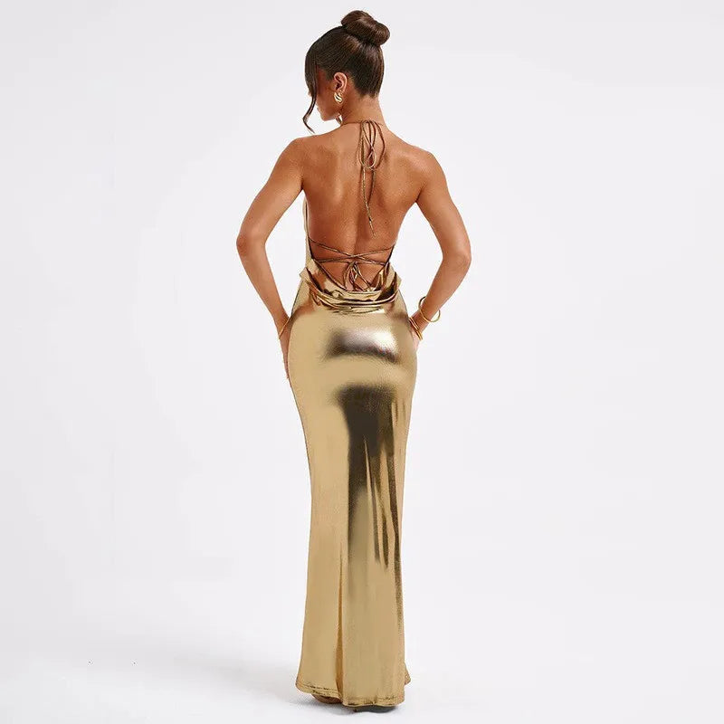 Sexy Summer Party Dresses Women New Solid Sleeveless Bodycon Backless Bandage Dress Fashion Streetwear Club Elegant Female Dress