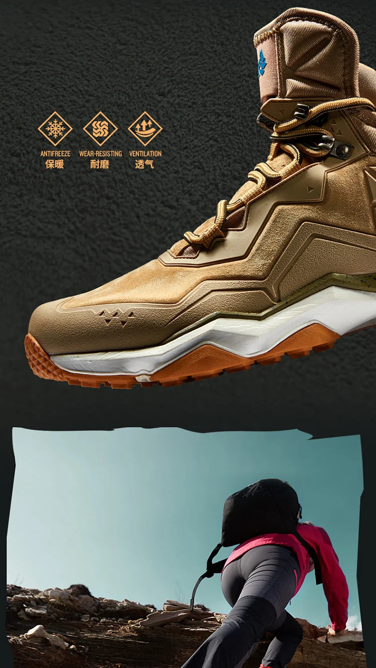 RAX Men Hiking Shoes Mid-top Waterproof Outdoor Sneaker Men Leather Trekking Boots Trail Camping Climbing Hunting Sneakers Women