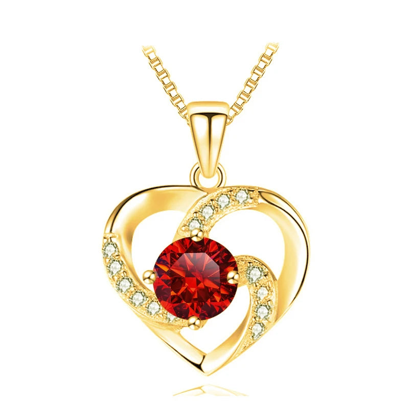 JoyceJelly 1CT Pass Tested Moissanite Heart Necklace for Women S925 Silver Gold Silver Color Diamond Pendant Birthday Party Gift