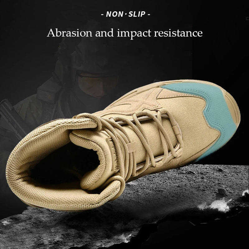 CHRLCK Men's Hiking Shoes Waterproof Non-slip Trekking Boots Outdoor Sport Wear-resistant Mountaineering Tactical Shoes