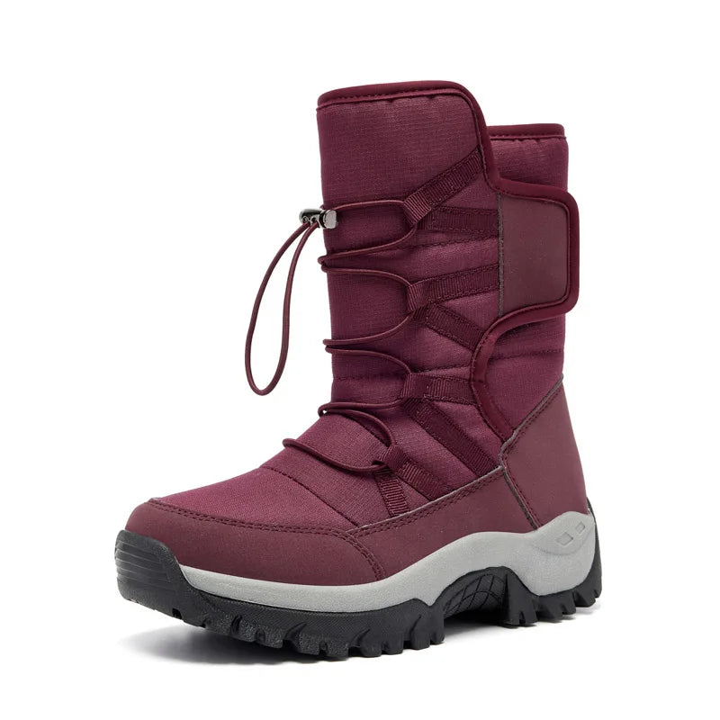 Women's Anti-Slip High-Top Trekking Boots Plush Warm Snow Shoes for Outdoor Hiking Mountain Climbing Winter Outdoor Activities