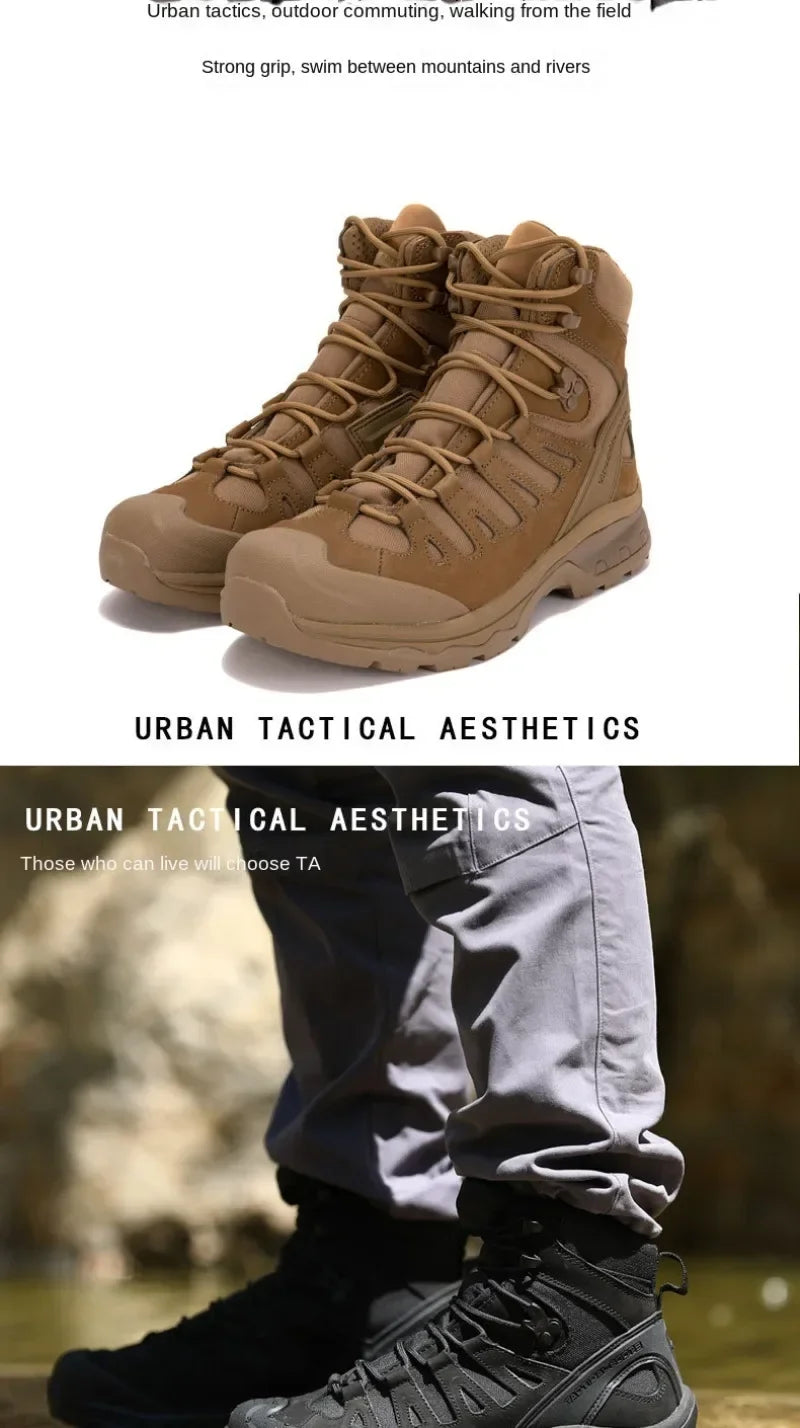 Men Mid-top Shoes Desert Tactical Outdoor Camping Trekking Commuting Boots Hiking Mountaineering Anti Slip Wear-resistant Boots