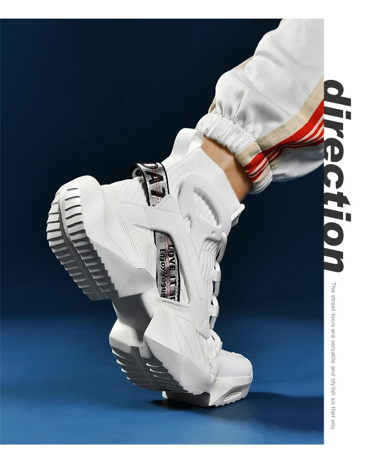 New High-top Men Sneakers Fashion Damping Tennis Shoes Breathable Men's Running Shoes Light  Men's Casual Sports Walking Shoes