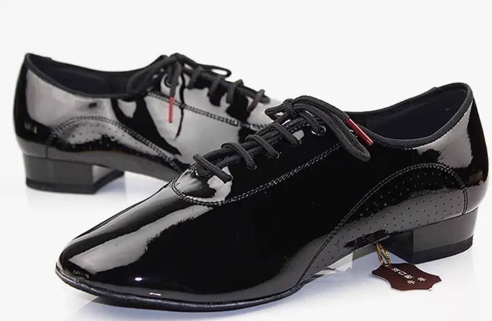 TOP Dance Shoes Latin Shoe Modern  Men Cowhide Two-point Sole Oxford Cloth Grid Pattern Authentic Sock Bag BDDANCE309 Breathable