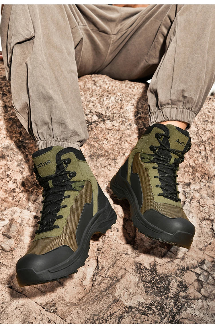 Large Size 47 Men's Hiking Shoes Outdoor Trekking Casual Tactical Boots Waterproof Fabric Mountain Climbing Shoes Hunting Boots