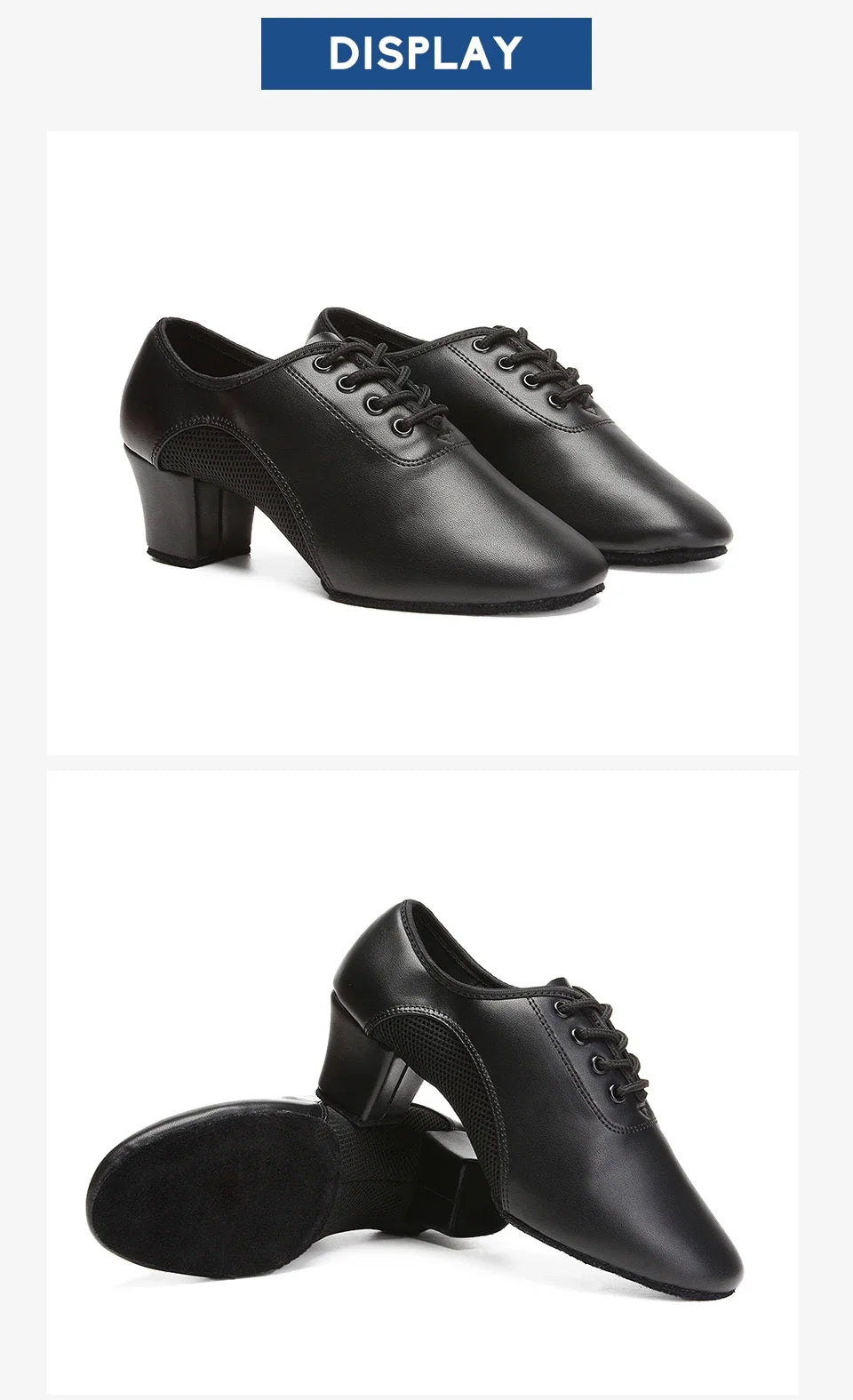Latin Dance Shoes Men Modern Tango Salsa Leather Ballroom Shoes Square Heels Adults Children Boys Party Dance Shoes sport