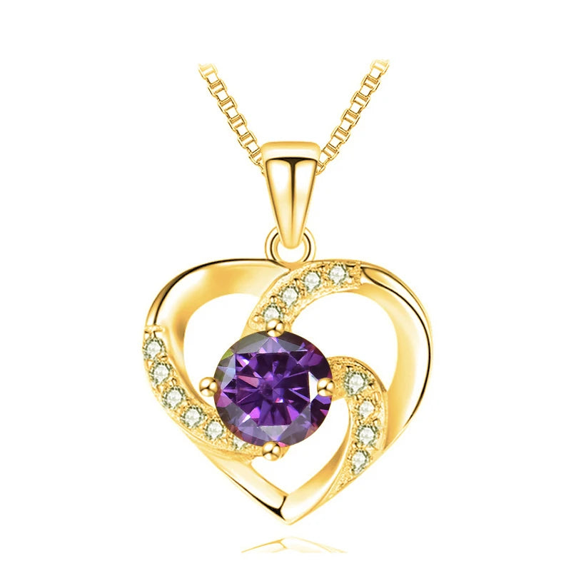 JoyceJelly 1CT Pass Tested Moissanite Heart Necklace for Women S925 Silver Gold Silver Color Diamond Pendant Birthday Party Gift