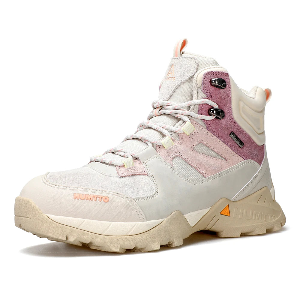 HUMTTO Waterproof Womens Hiking Shoes Luxury Designer Boots for Women Outdoor Climbing Trekking Sneakers New Leather Ankle Boots