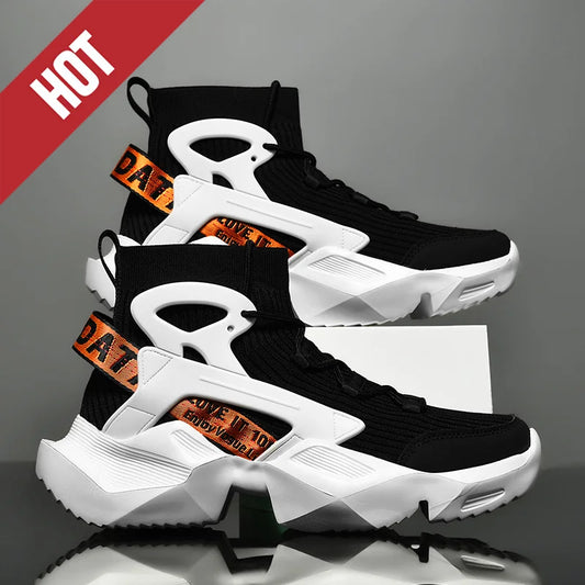 Running Shoes Casual High Top Men Sports Tenis Ankle Boots Breathable Lightweight Men Comfortable Athletic Nonskid Sock Sneakers