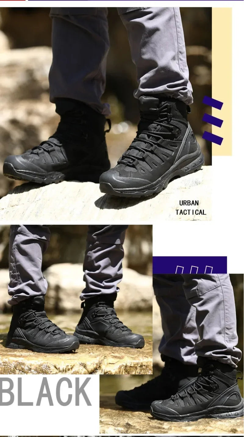 Men Mid-top Shoes Desert Tactical Outdoor Camping Trekking Commuting Boots Hiking Mountaineering Anti Slip Wear-resistant Boots