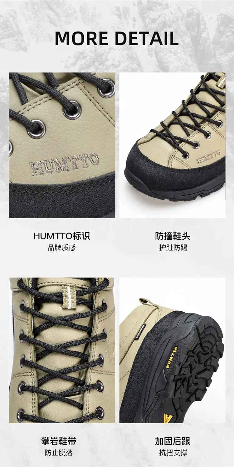 HUMTTO Hiking Shoes Breathable Camping Leather Men's Sports Shoes for Men Winter Trekking Boots Outdoor Designer Sneakers Man