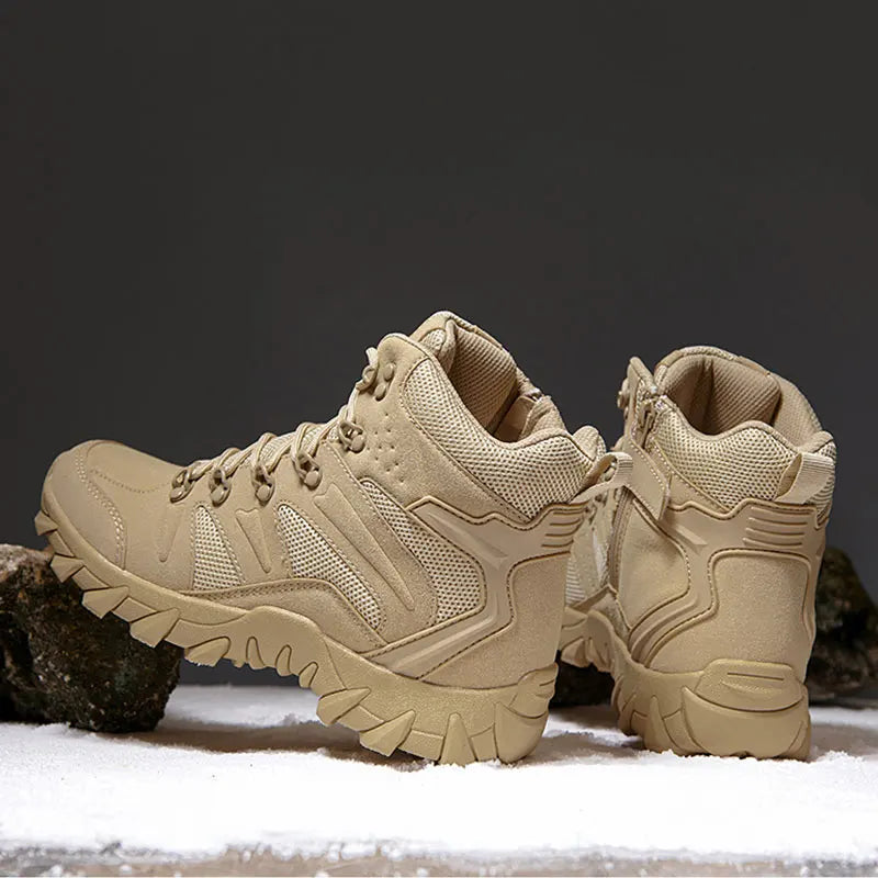 CHRLCK Tactical Boots Outdoor Sports Men's Trekking Boots Waterproof Hiking Shoes Shock Absorbing Anti-slip Sneakers Male