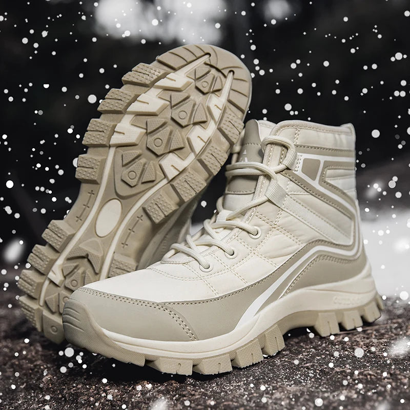Winter Woman Anti Slip Outdoor Hiking Shoes Women High-Top Trekking Boots Mountain Shoes Plush Warm Snow Boots Dropshipping