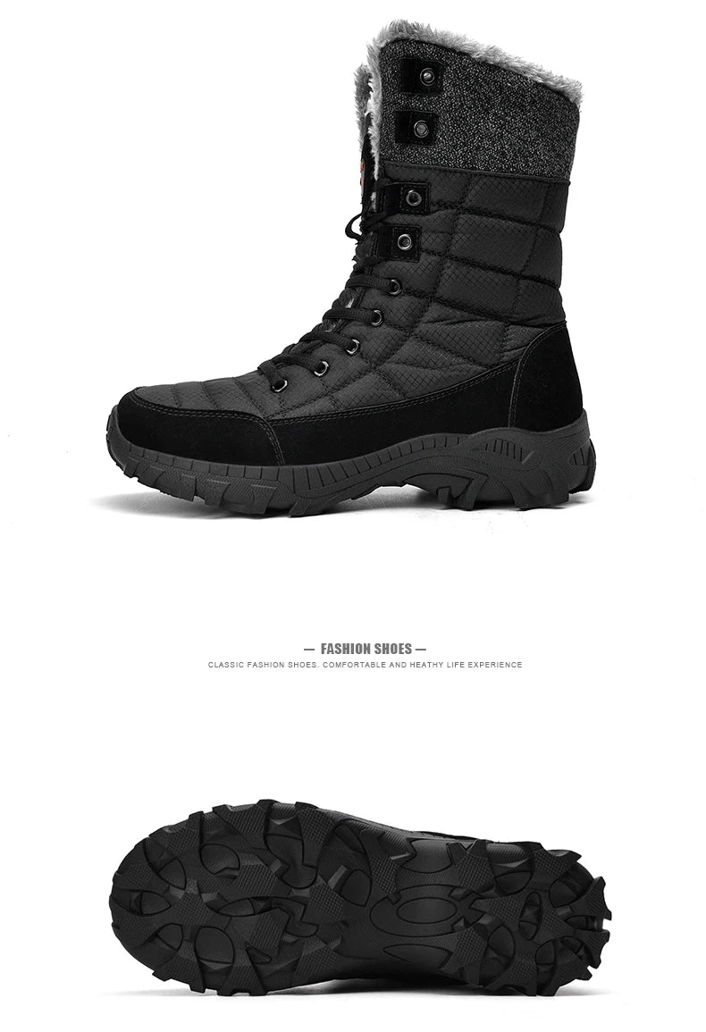 Men Shoes Snow Boots Men  Plus Velvet Warm Trend  High Top Winter 2023 New Outdoor Mountaineering Padded Mens Hiking Boots