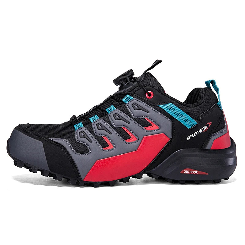 HIKEUP Men's Hiking Shoes Suede Leather Outdoor Shoes Wear-resistant Men Trekking Walking Hunting Tactical Sneakers