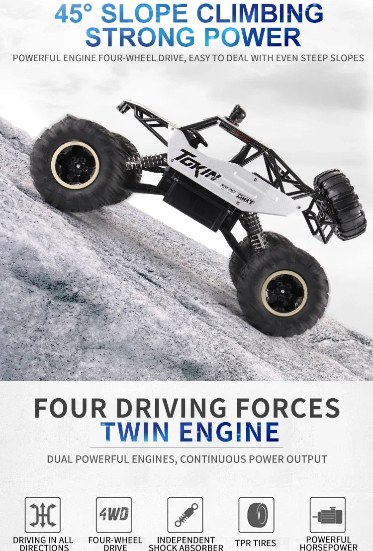 RC Off road Truck 1:12/16 4WD RTR Durable Beginner All Terrain RC Cars High Speed 20Km/h Remote Control Monster Truck Gifts Toys