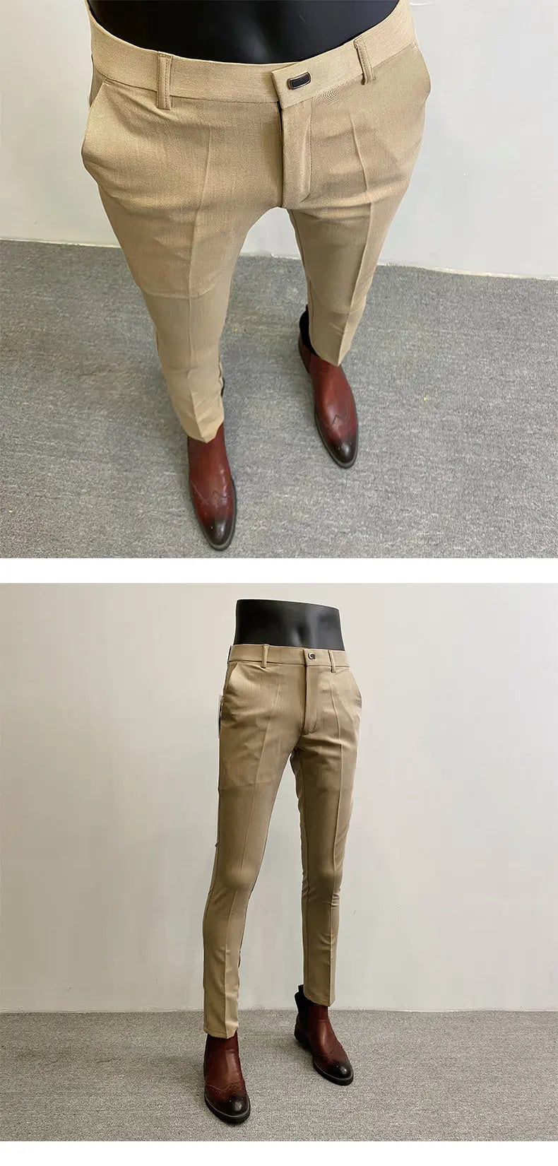 Men Suit Pants Hombre Pantalones 2026 Spring Stretch Slim Formal Trousers for Men Fashion Casual Stripe Dress Pants Men Clothing