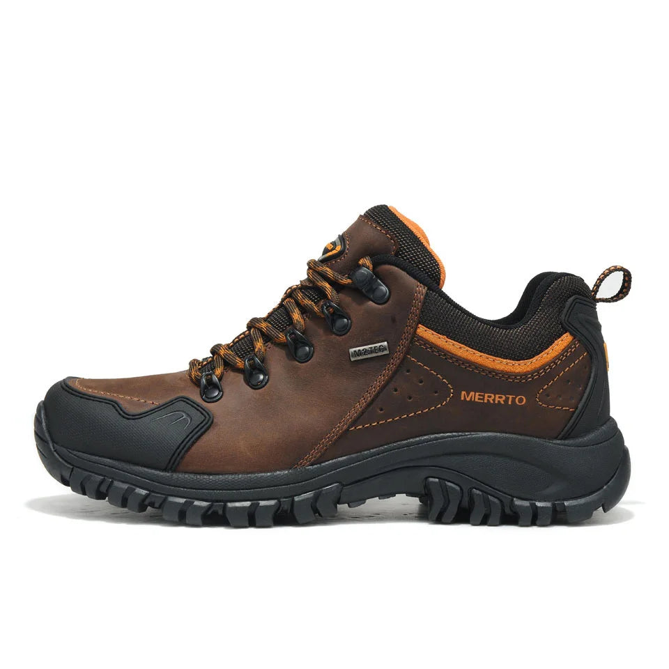 MERRTO cowhide Hiking shoes Men trekking boot mountian waterproof hunting Boots Male Sneakers Tactical Desert Combat Ankle Boots