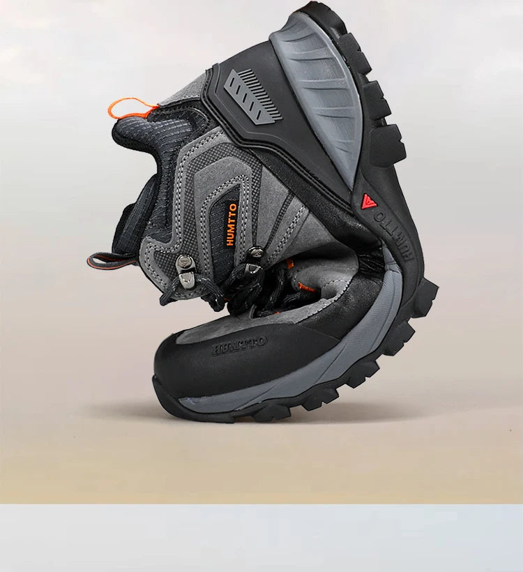 HUMTTO Hiking Shoes Men Trainers Outdoor Trekking Boots Mens Breathable Winter Men's Sports Shoes Leather Safety Work Sneakers